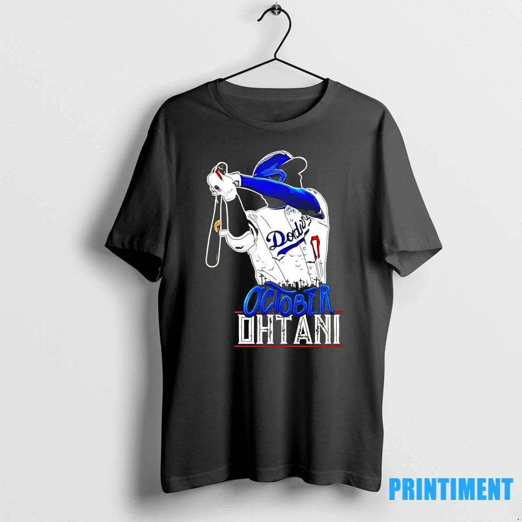 October Ohtani Shohei Ohtani La Dodgers Paint Tshirts Sweater Unisex T-shirt, Sweatshirt, Hoodie, Long Sleeve Tee - T-Shirt, Sweatshirt, Hoodie