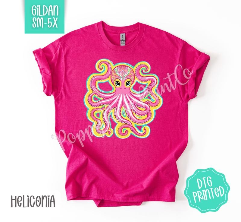 Octopus Gildan Shirt Cute Summer Her T-Shirts, Hoodie, Sweatshirt - T-Shirt, Sweatshirt, Hoodie