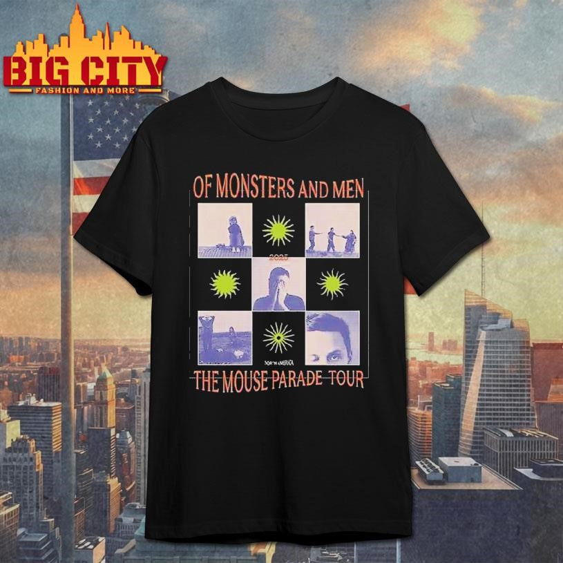 Of Monsters And Men The Mouse Parade Tour 2025 Shirt Unisex T-shirt, Sweatshirt, Hoodie, Long Sleeve Tee - T-Shirt, Sweatshirt, Hoodie