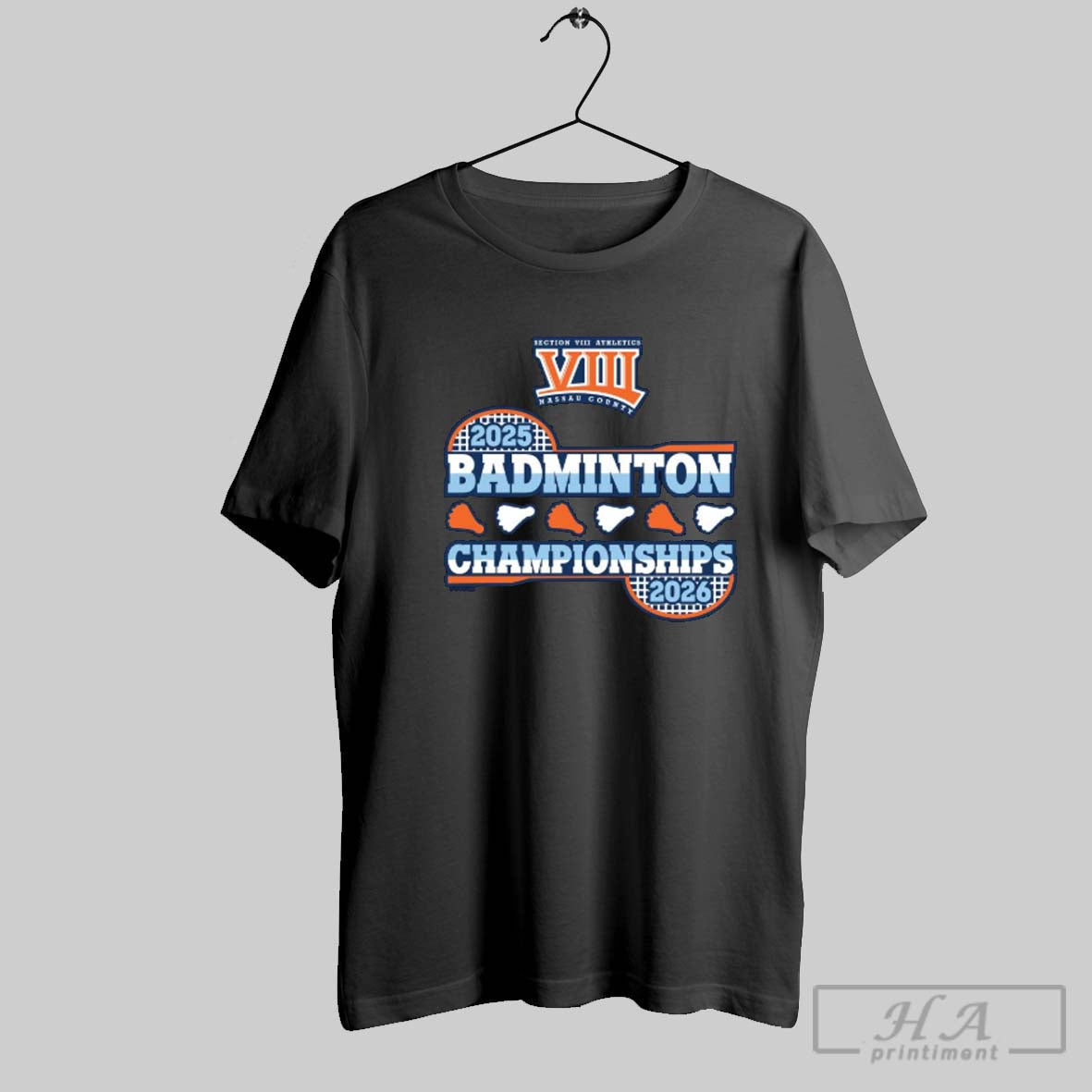 Official 2025 2026 Nysphsaa Section Viii Badminton Championships Logo Unisex T-shirt, Sweatshirt, Hoodie, Long Sleeve Tee - T-Shirt, Sweatshirt, Hoodie