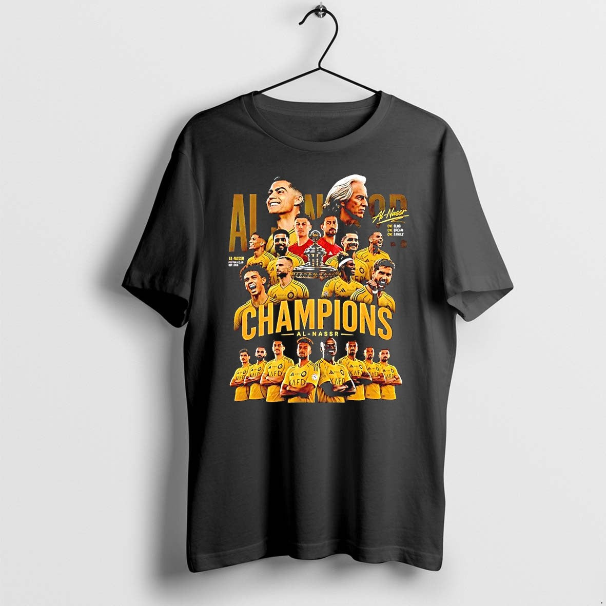 Official Al Nassr Saudi Pro League Champions 2026 Football Team T Shirts Jpg Unisex T-shirt, Sweatshirt, Hoodie, Long Sleeve Tee - T-Shirt, Sweatshirt, Hoodie