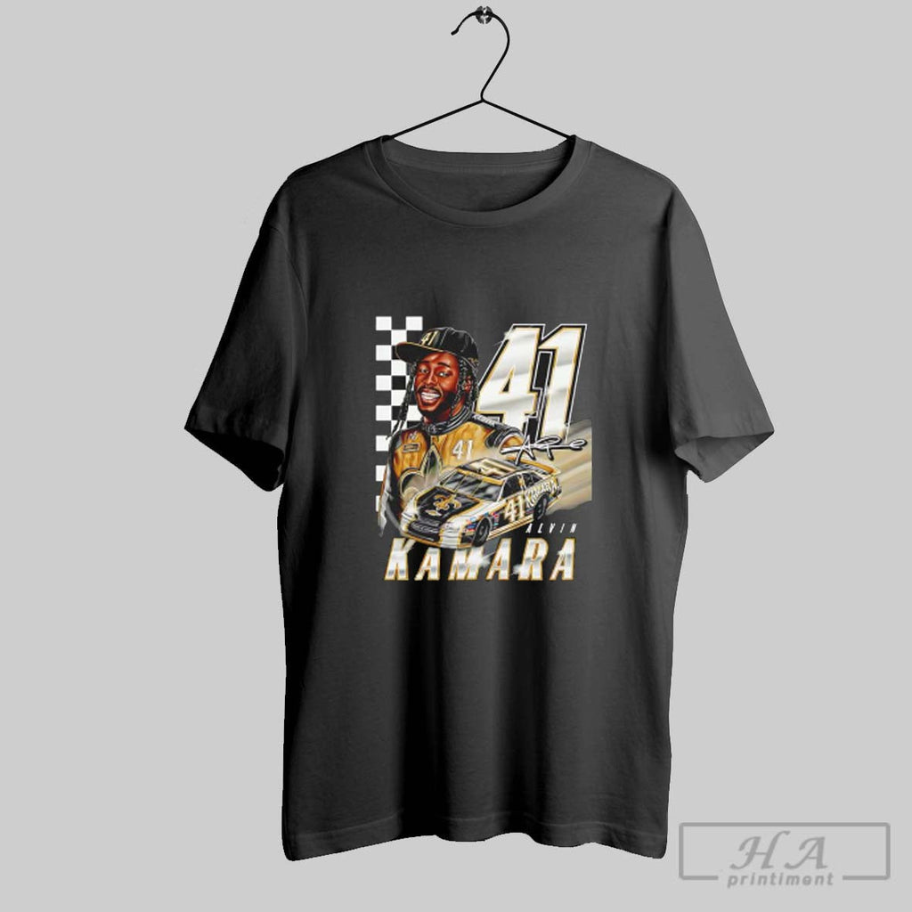 Official Alvin Kamara 41 Nascar Signature Unisex T-shirt, Sweatshirt, Hoodie, Long Sleeve Tee - T-Shirt, Sweatshirt, Hoodie