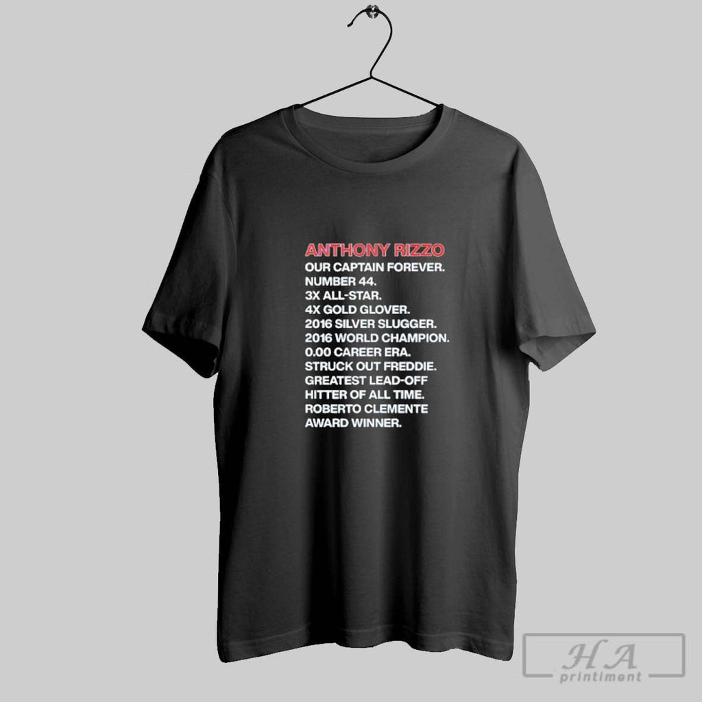 Official Anthony Rizzo Our Captain Forever Chicago Cubs Unisex T-shirt, Sweatshirt, Hoodie, Long Sleeve Tee - T-Shirt, Sweatshirt, Hoodie