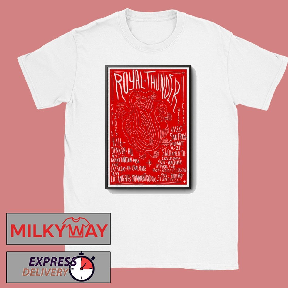 April 2026 Poster Royal Thunder Tour shirt Unisex T-shirt, Sweatshirt, Hoodie, Long Sleeve Tee - T-Shirt, Sweatshirt, Hoodie