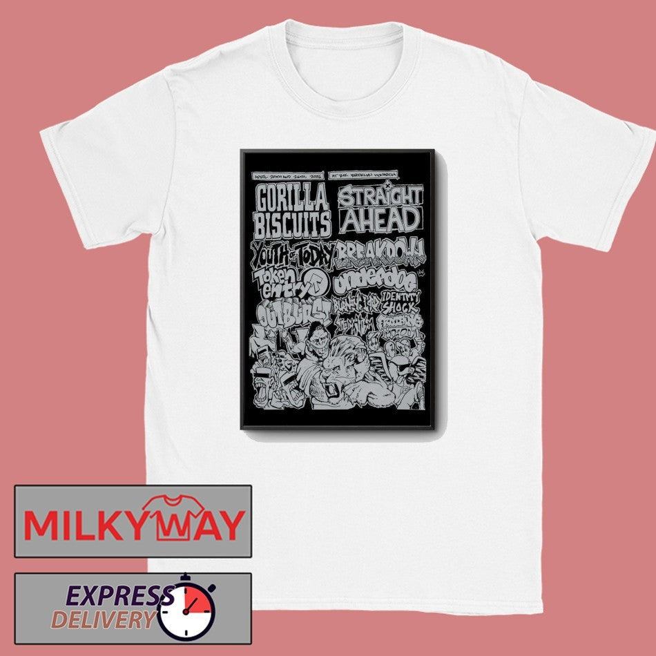April 25-26, 2026 Monarch Gorilla Biscuits Straight Ahead Poster shirt Unisex T-shirt, Sweatshirt, Hoodie, Long Sleeve Tee - T-Shirt, Sweatshirt, Hoodie