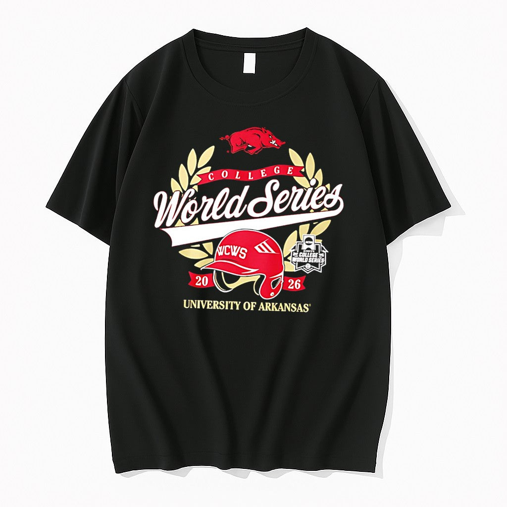 Official Arkansas Razorbacks Softball 2026 College World Series Helmet Tee T Shirts Unisex T-shirt, Sweatshirt, Hoodie, Long Sleeve Tee - T-Shirt, Sweatshirt, Hoodie