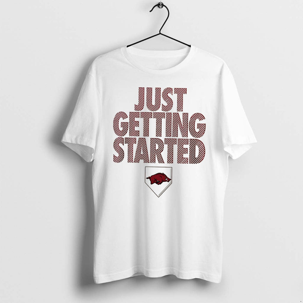 Official Arkansas Razorbacks Softball 2026 Wcws Just Getting Started Tee T Shirts Unisex T-shirt, Sweatshirt, Hoodie, Long Sleeve Tee - T-Shirt, Sweatshirt, Hoodie