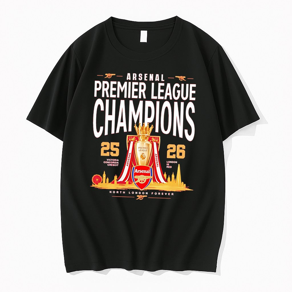 Official Arsenal Football Club 2025 26 Premier League Champions Trophy Tee T Shirts Unisex T-shirt, Sweatshirt, Hoodie, Long Sleeve Tee - T-Shirt, Sweatshirt, Hoodie