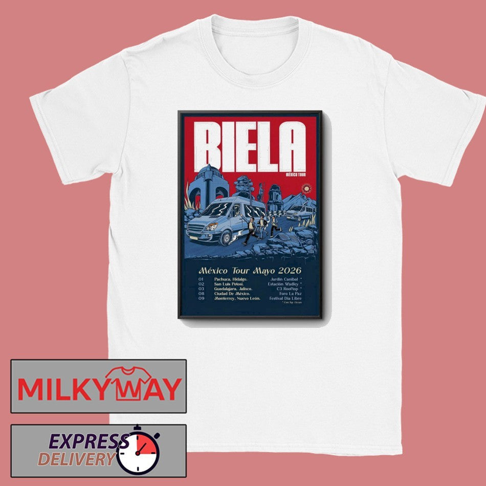 Biela Tour Mexico Mayo 2026 Poster shirt Unisex T-shirt, Sweatshirt, Hoodie, Long Sleeve Tee - T-Shirt, Sweatshirt, Hoodie