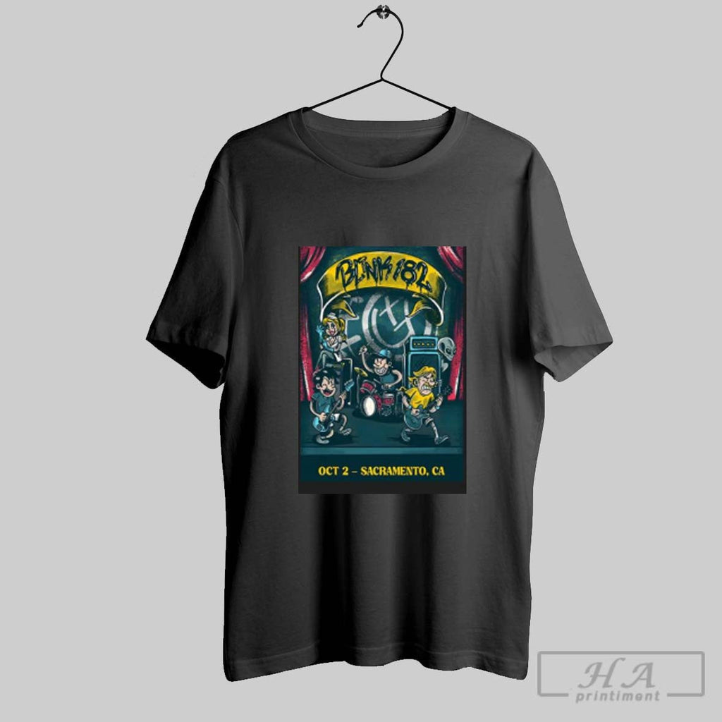 Official Blink 182 Aftershock Festival Sacramento Ca Event October 2 2025 Poster Shirt Unisex T-shirt, Sweatshirt, Hoodie, Long Sleeve Tee - T-Shirt, Sweatshirt, Hoodie