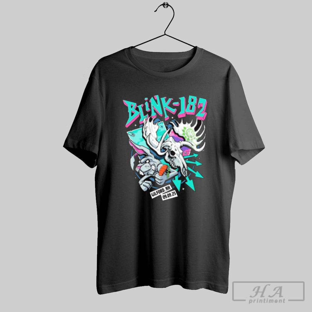 Official Blink 182 Gilford Nh Tour On September 9 2025 Unisex T-shirt, Sweatshirt, Hoodie, Long Sleeve Tee - T-Shirt, Sweatshirt, Hoodie