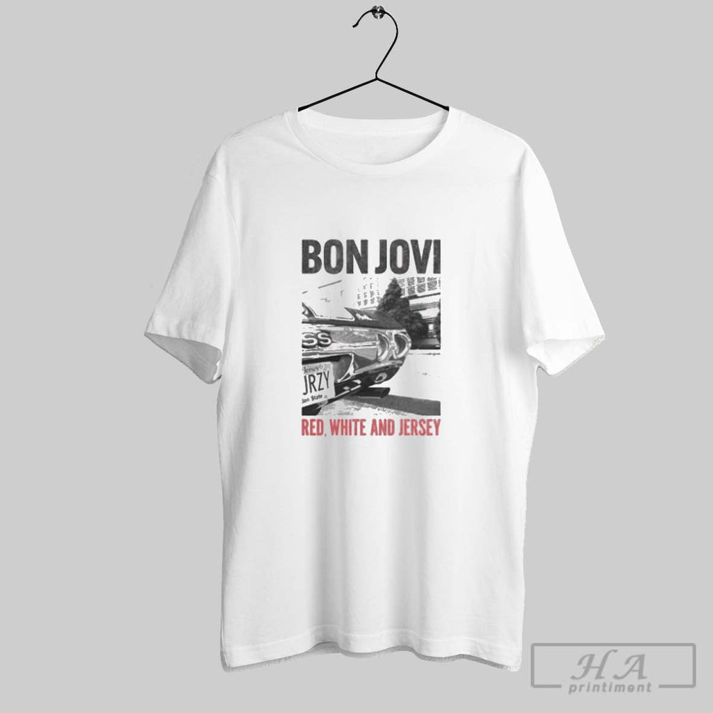 Official Bon Jovi Red White And Jersey Painting Unisex T-shirt, Sweatshirt, Hoodie, Long Sleeve Tee - T-Shirt, Sweatshirt, Hoodie