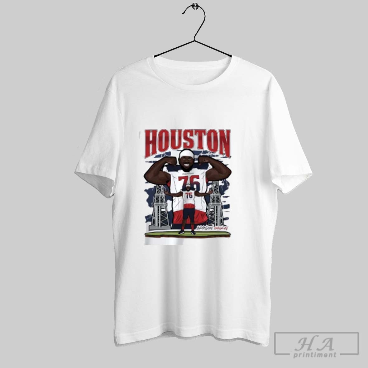 Official Brandon Haskin Graphic Houston Roughnecks Unisex T-shirt, Sweatshirt, Hoodie, Long Sleeve Tee - T-Shirt, Sweatshirt, Hoodie