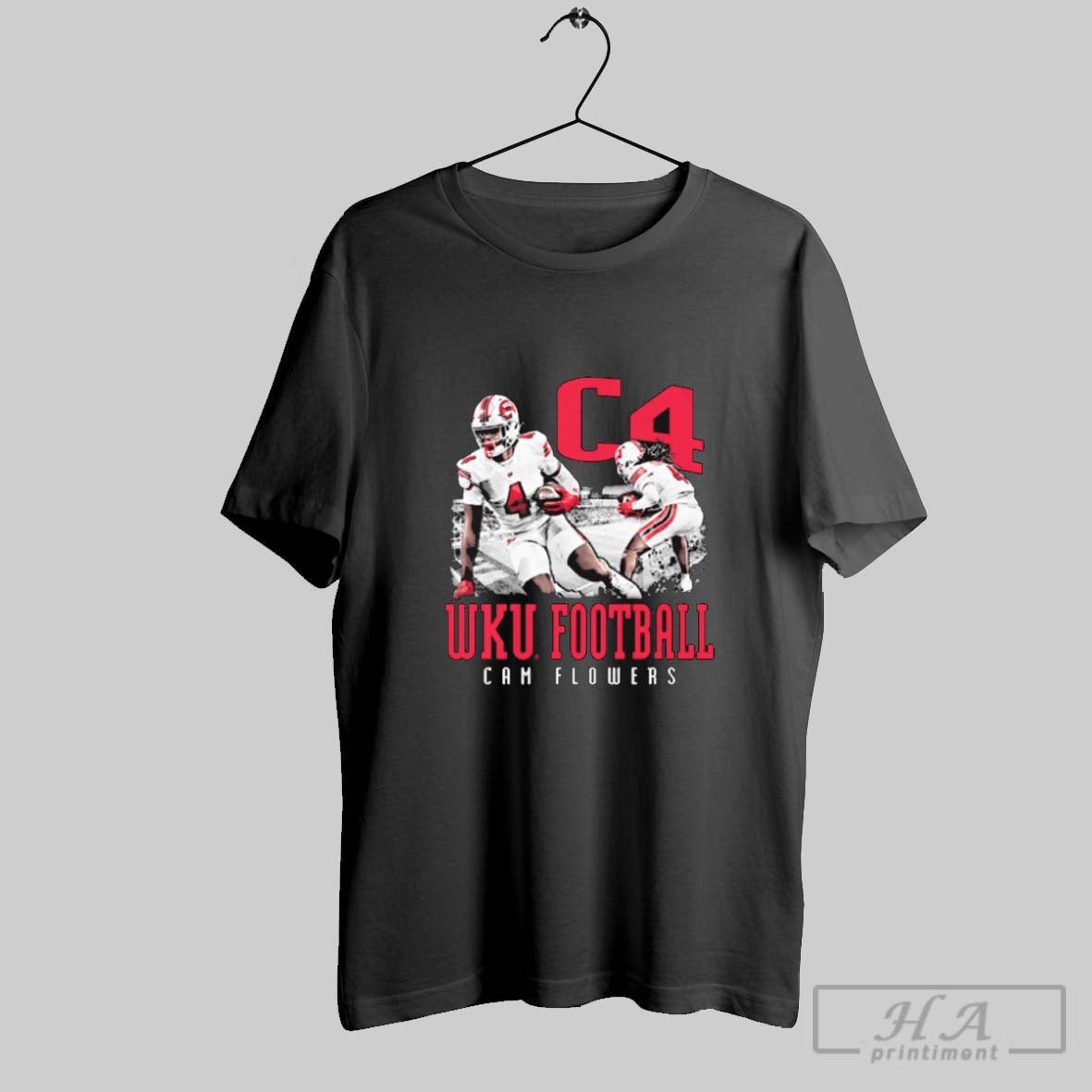 Official Cam Flowers C4 Western Kentucky Hilltoppers Football Ncaa Illustrated Unisex T-shirt, Sweatshirt, Hoodie, Long Sleeve Tee - T-Shirt, Sweatshirt, Hoodie