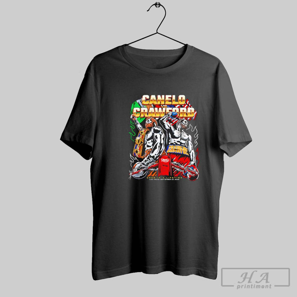 Official Canelo Vs Crawford Once In A Lifetime Las Vegas 2025 Unisex T-shirt, Sweatshirt, Hoodie, Long Sleeve Tee - T-Shirt, Sweatshirt, Hoodie