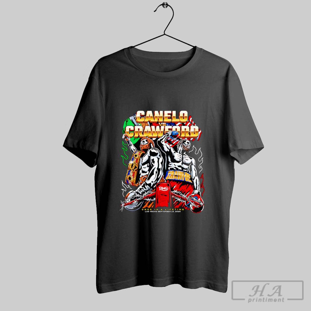 Official Canelo Vs Crawford Warren Lotas Once In A Lifetime Unisex T-shirt, Sweatshirt, Hoodie, Long Sleeve Tee - T-Shirt, Sweatshirt, Hoodie