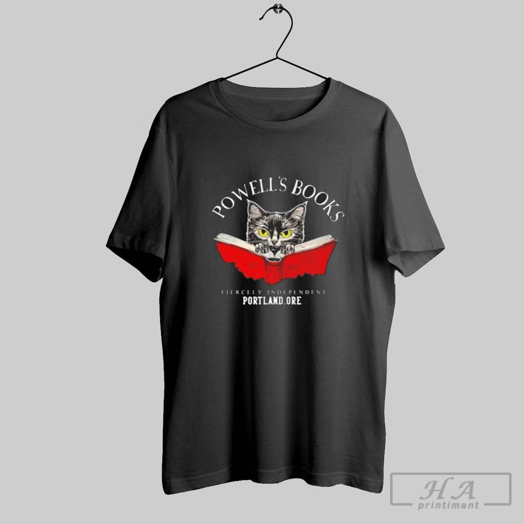 Official Cat Powells Books Fiercely Independent Unisex T-shirt, Sweatshirt, Hoodie, Long Sleeve Tee - T-Shirt, Sweatshirt, Hoodie