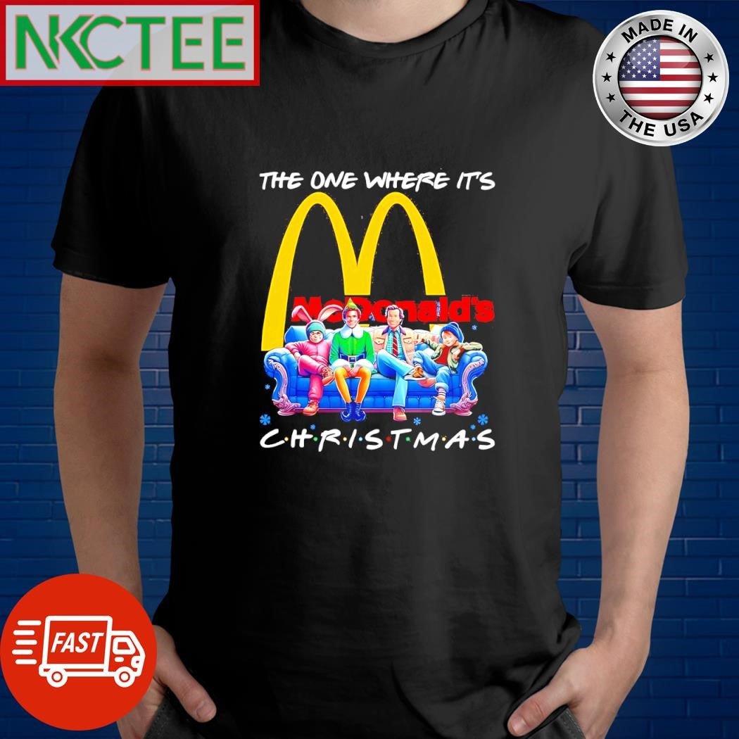 Official Characters movies Friends The One Where Its McDonalds Christmas shirt Unisex T-shirt, Sweatshirt, Hoodie, Long Sleeve Tee - T-Shirt, Sweatshirt, Hoodie