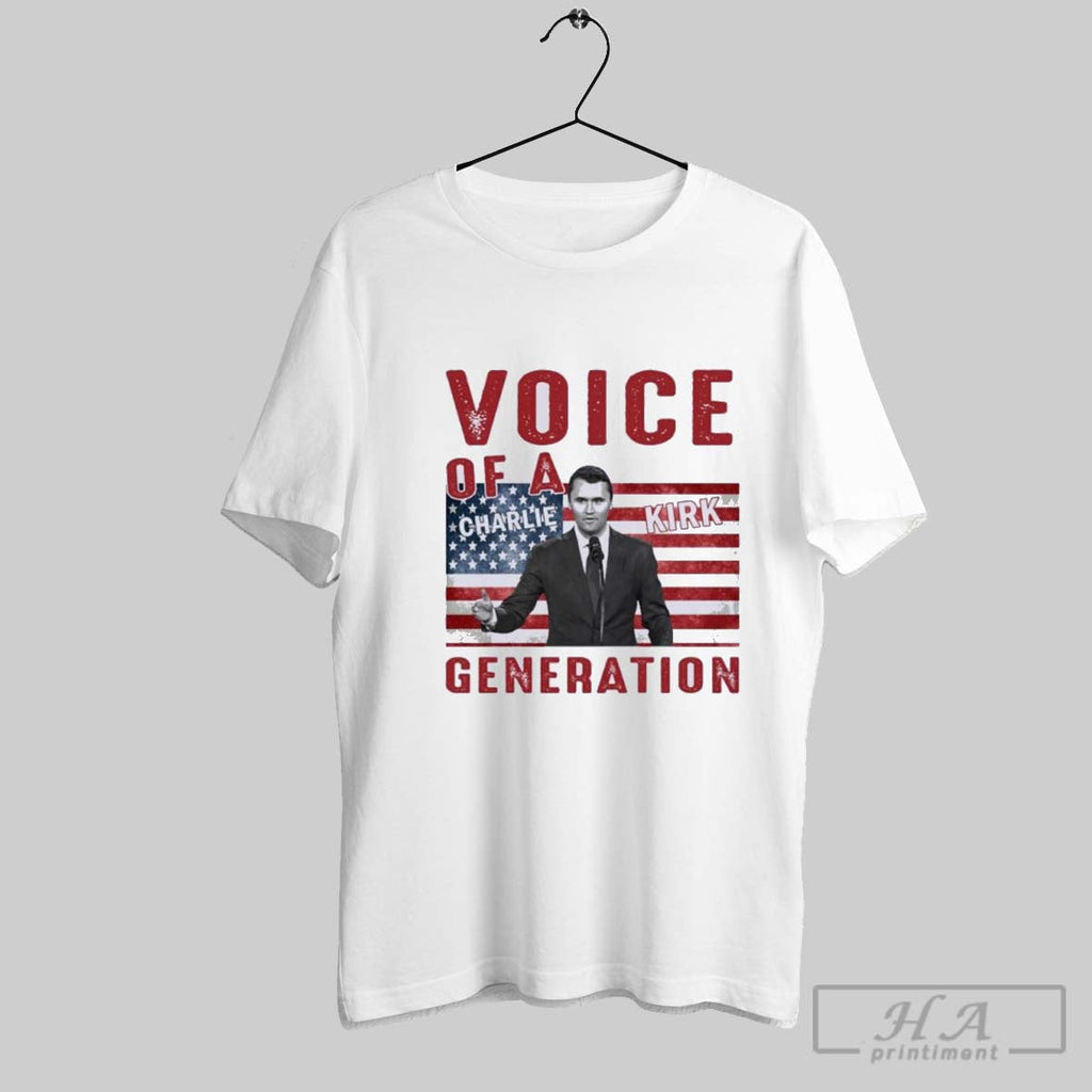 Official Charlie Kirk Voice Of A Generation Patriotic Unisex T-shirt, Sweatshirt, Hoodie, Long Sleeve Tee - T-Shirt, Sweatshirt, Hoodie