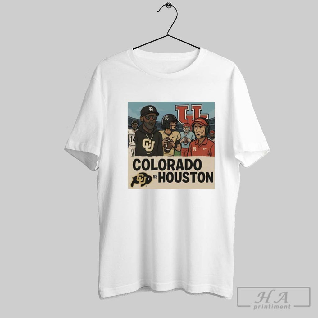 Official Colorado Buffaloes Vs University Of Houston Cougars Coach Prime Comic Unisex T-shirt, Sweatshirt, Hoodie, Long Sleeve Tee - T-Shirt, Sweatshirt, Hoodie
