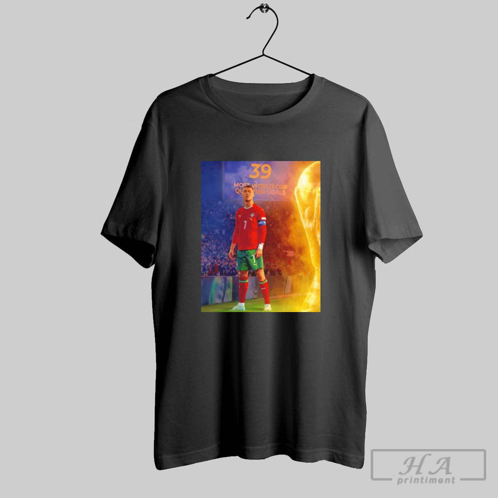 Official Cristiano Ronaldo Portugal 39 Most World Cup Qualifiers Goals Unisex T-shirt, Sweatshirt, Hoodie, Long Sleeve Tee - T-Shirt, Sweatshirt, Hoodie