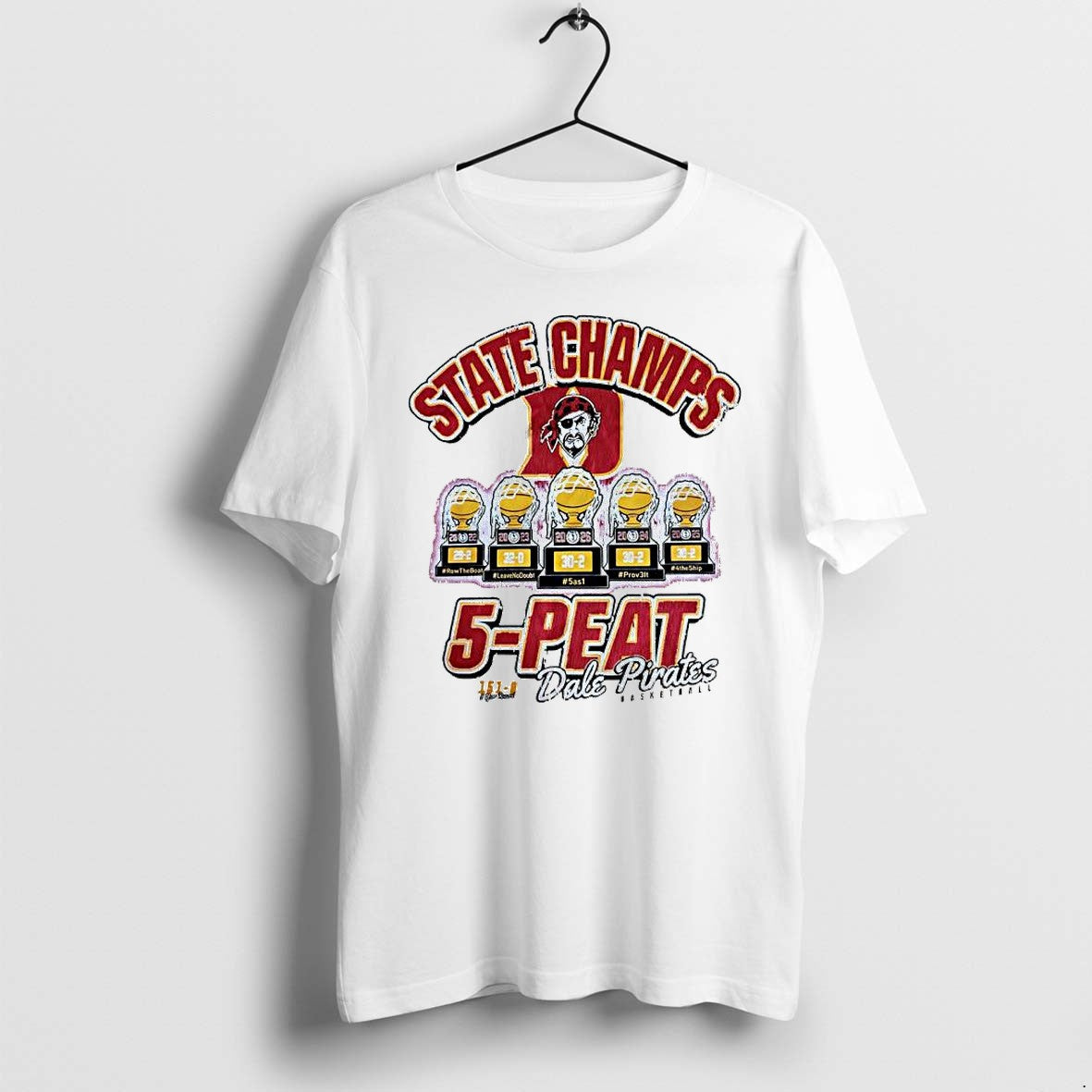Official Dale Pirates Basketball 5 Peat State Champs Pirate Mascot Championship T Shirts Unisex T-shirt, Sweatshirt, Hoodie, Long Sleeve Tee - T-Shirt, Sweatshirt, Hoodie
