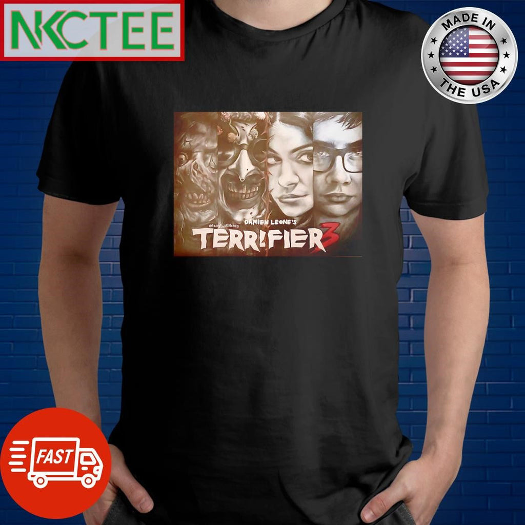Official Damien Leone’s Terrifier 3 shirt Unisex T-shirt, Sweatshirt, Hoodie, Long Sleeve Tee - T-Shirt, Sweatshirt, Hoodie