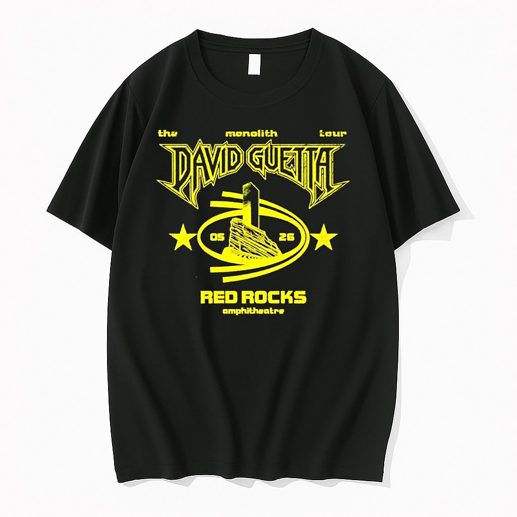 Official David Guetta The Monolith Tour Red Rocks Amphitheatre May 2026 Grunge Concert T Shirts - T-Shirt, Sweatshirt, Hoodie