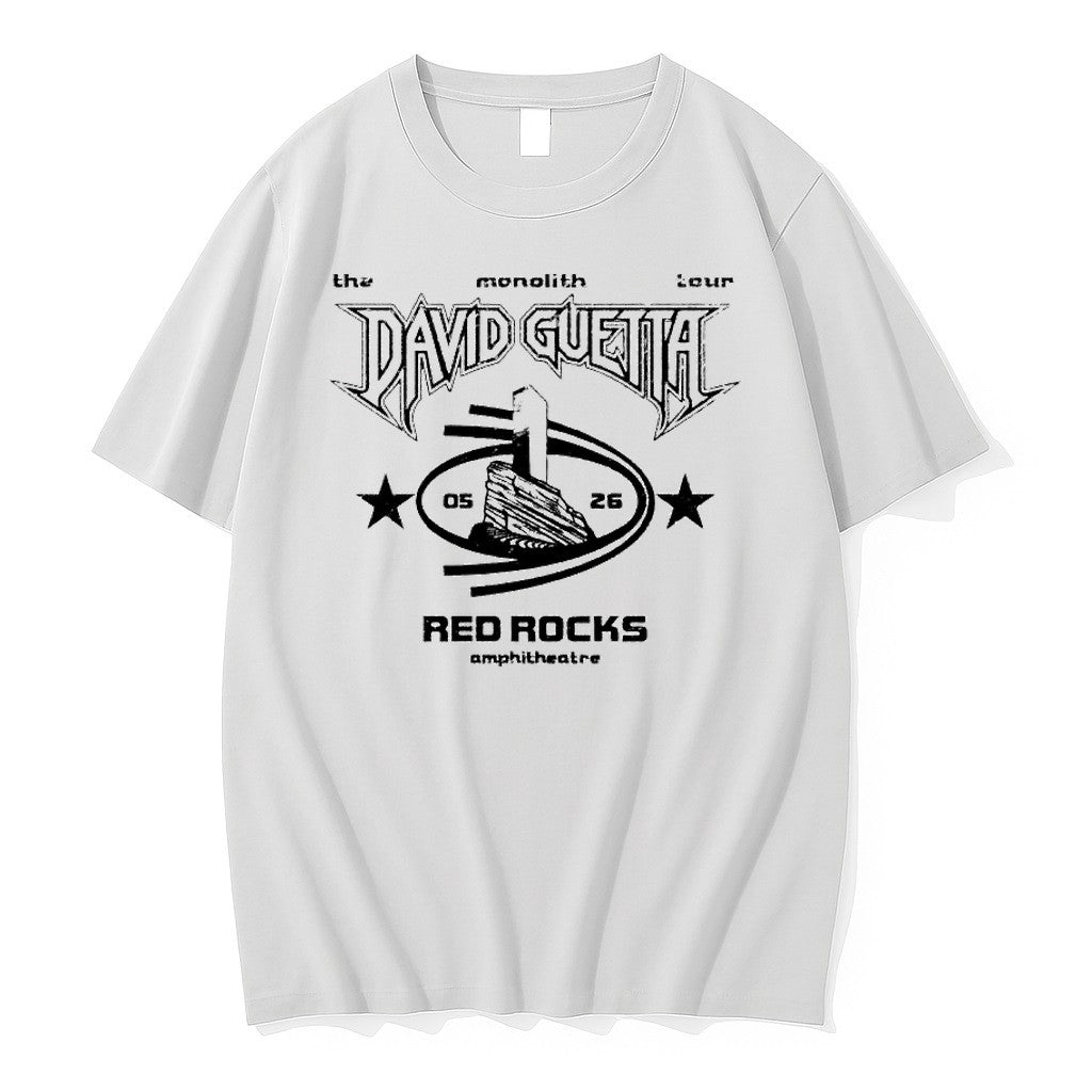 Official David Guetta The Monolith Tour Red Rocks Amphitheatre Metal Style Concert T Shirts - T-Shirt, Sweatshirt, Hoodie