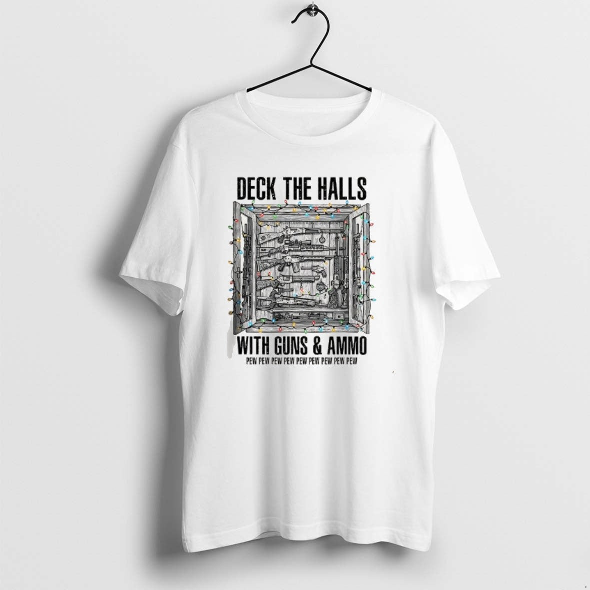Official Deck Halls Guns Ammo Pew Pew Pew Pew Pew Light T-Shirts, Hoodie, Sweatshirt - T-Shirt, Sweatshirt, Hoodie