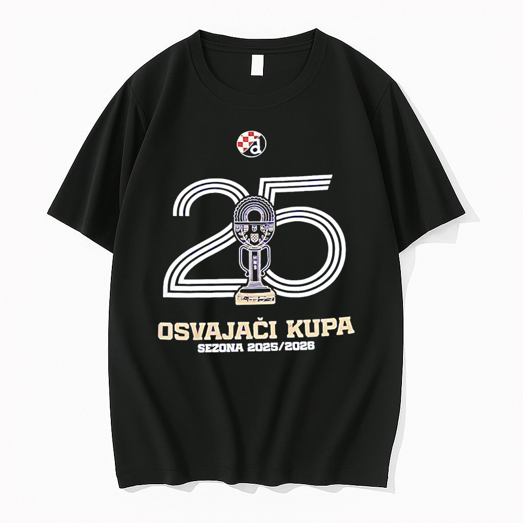 Official Dinamo Zagreb 25th Anniversary Hns Cup Winners 2025 2026 Soccer Trophy T Shirts Unisex T-shirt, Sweatshirt, Hoodie, Long Sleeve Tee - T-Shirt, Sweatshirt, Hoodie
