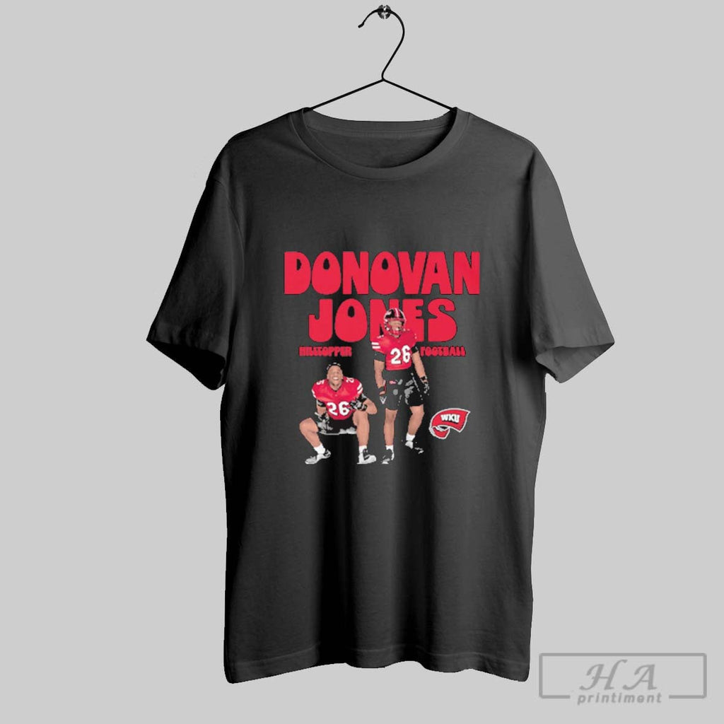 Official Donovan Jones Western Kentucky Hilltoppers Football 2025 Ncaa Illustrated Unisex T-shirt, Sweatshirt, Hoodie, Long Sleeve Tee - T-Shirt, Sweatshirt, Hoodie