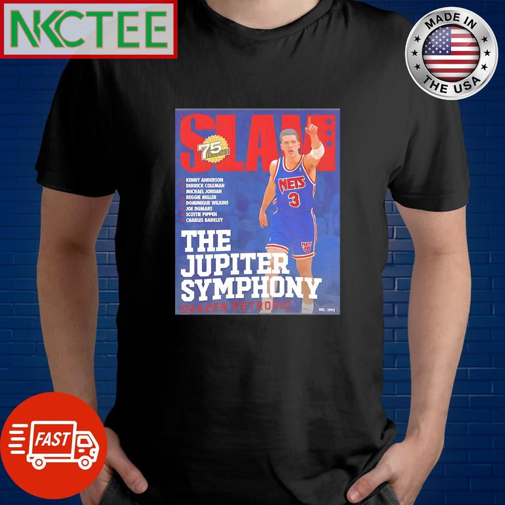 Official Drazen Petrovic Slam 75 before ’94 The Jupiter Symphony Dec 1993 shirt Unisex T-shirt, Sweatshirt, Hoodie, Long Sleeve Tee - T-Shirt, Sweatshirt, Hoodie