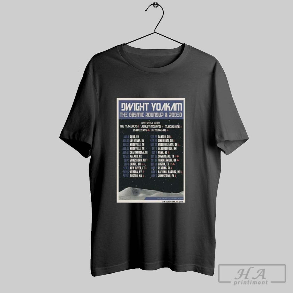 Official Dwight Yoakam The Cosmic Round Up Rodeo Tour 2025 Poster Unisex T-shirt, Sweatshirt, Hoodie, Long Sleeve Tee - T-Shirt, Sweatshirt, Hoodie
