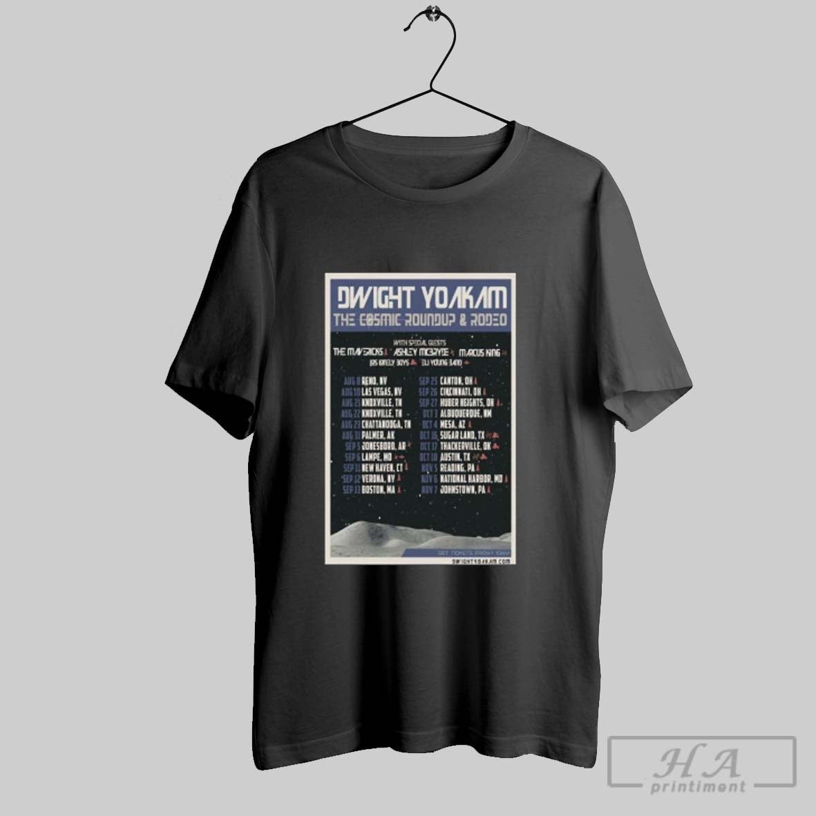 Official Dwight Yoakam The Cosmic Round Up Rodeo Tour 2025 Poster Unisex T-shirt, Sweatshirt, Hoodie, Long Sleeve Tee - T-Shirt, Sweatshirt, Hoodie