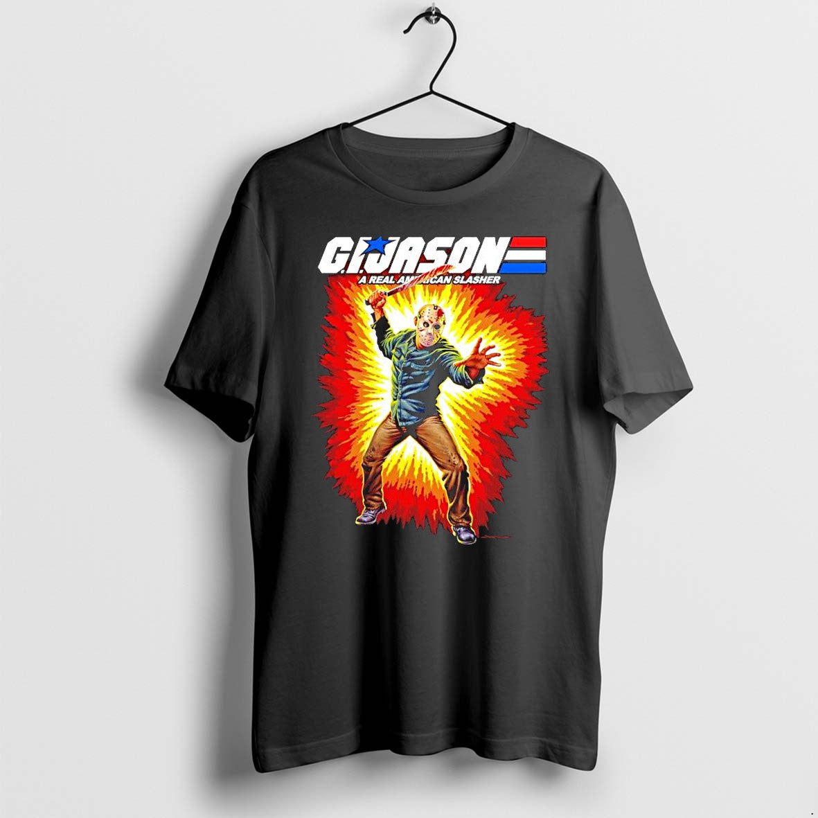 Official G I Jason A Real American Slasher Horror Movie Parody T Shirts Jpg Unisex T-shirt, Sweatshirt, Hoodie, Long Sleeve Tee - T-Shirt, Sweatshirt, Hoodie