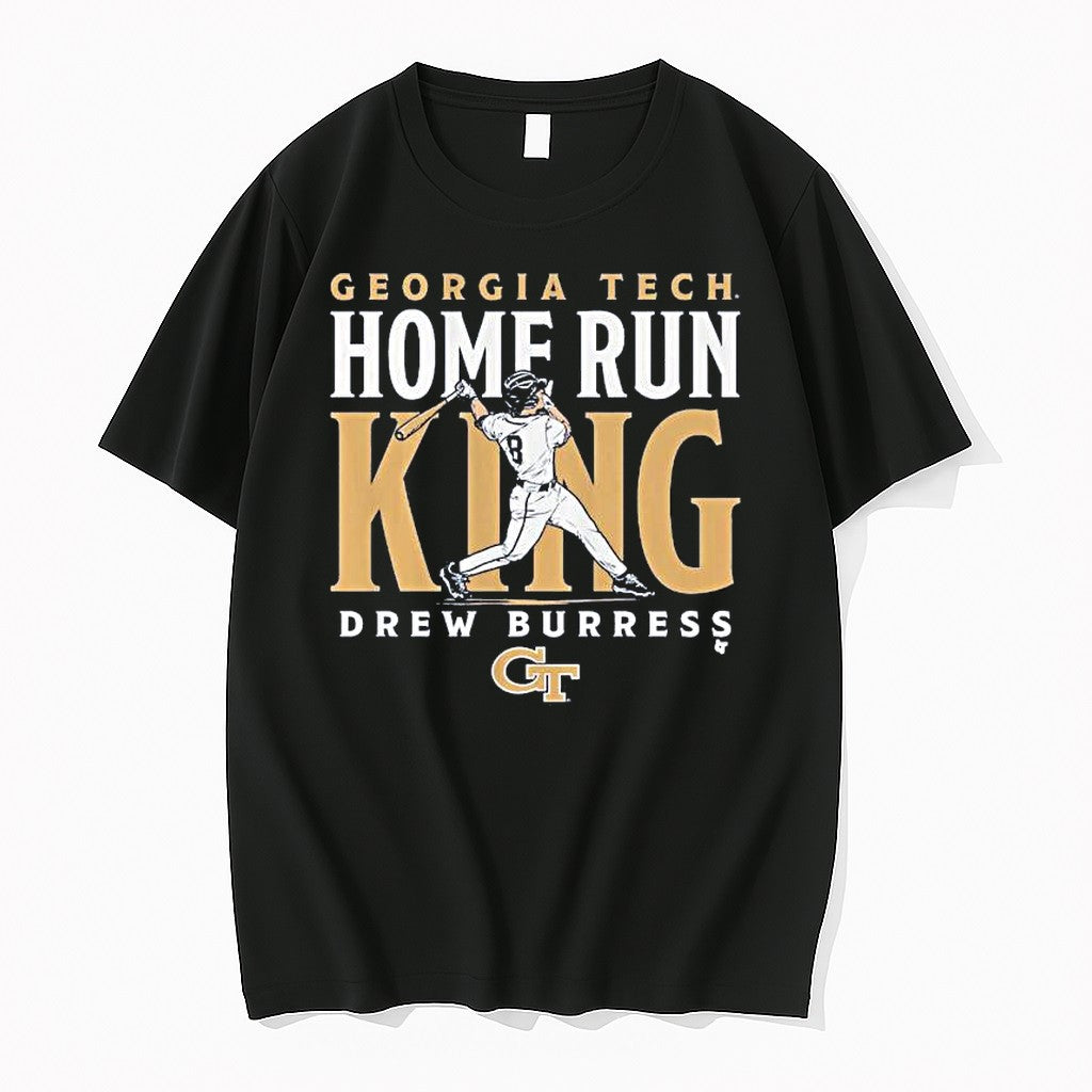 Official Georgia Tech Baseball Drew Burress Home Run King 1 T Shirts Jpg Unisex T-shirt, Sweatshirt, Hoodie, Long Sleeve Tee - T-Shirt, Sweatshirt, Hoodie