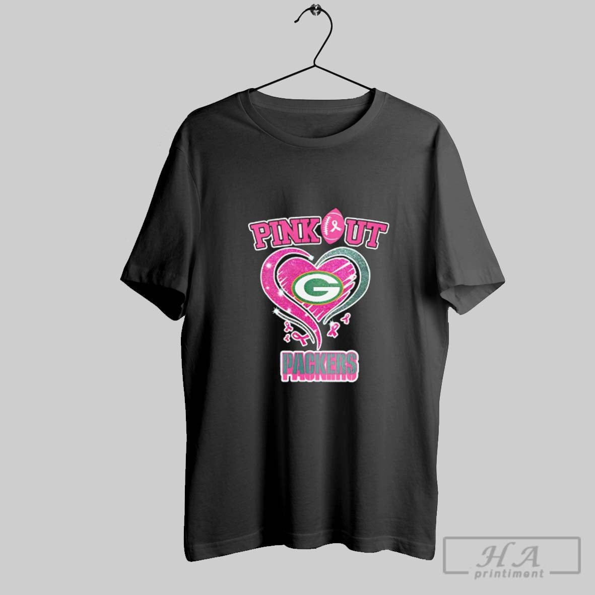 Official Green Bay Packers Pink Out Packers Heart Diamond Unisex T-shirt, Sweatshirt, Hoodie, Long Sleeve Tee - T-Shirt, Sweatshirt, Hoodie