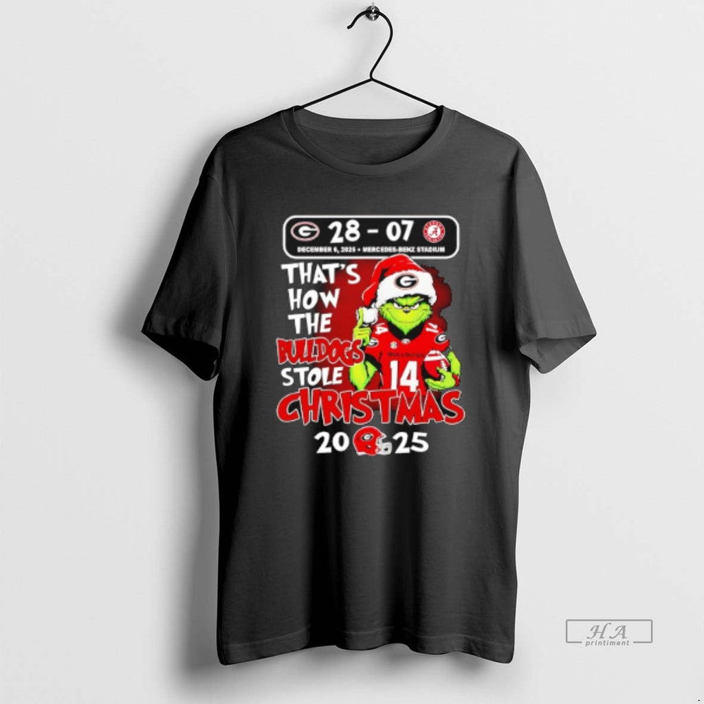 Official Grinch Georgia Bulldogs Champions That How Bulldogs Stole 2025 28 7 T-Shirts, Hoodie, Sweatshirt - T-Shirt, Sweatshirt, Hoodie
