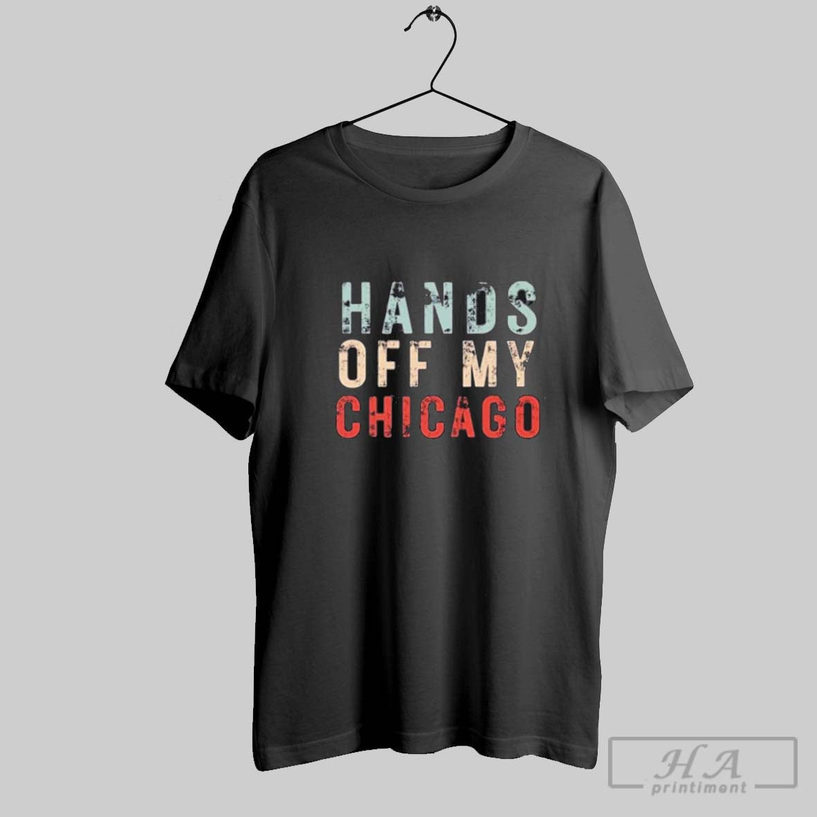 Official Hands Off My Chicago Retro T Shirt Unisex T-shirt, Sweatshirt, Hoodie, Long Sleeve Tee - T-Shirt, Sweatshirt, Hoodie