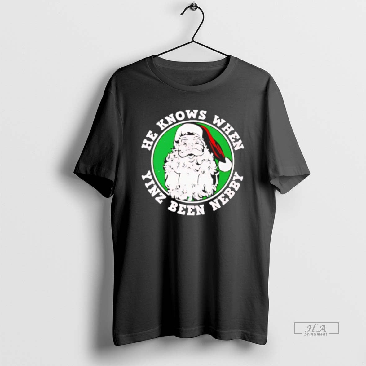 Official He Knows When Yinz Been Nebby Santa T-Shirts, Hoodie, Sweatshirt - T-Shirt, Sweatshirt, Hoodie