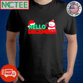 Official Hello December Snowman wear Santa hat Christmas shirt Unisex T-shirt, Sweatshirt, Hoodie, Long Sleeve Tee - T-Shirt, Sweatshirt, Hoodie