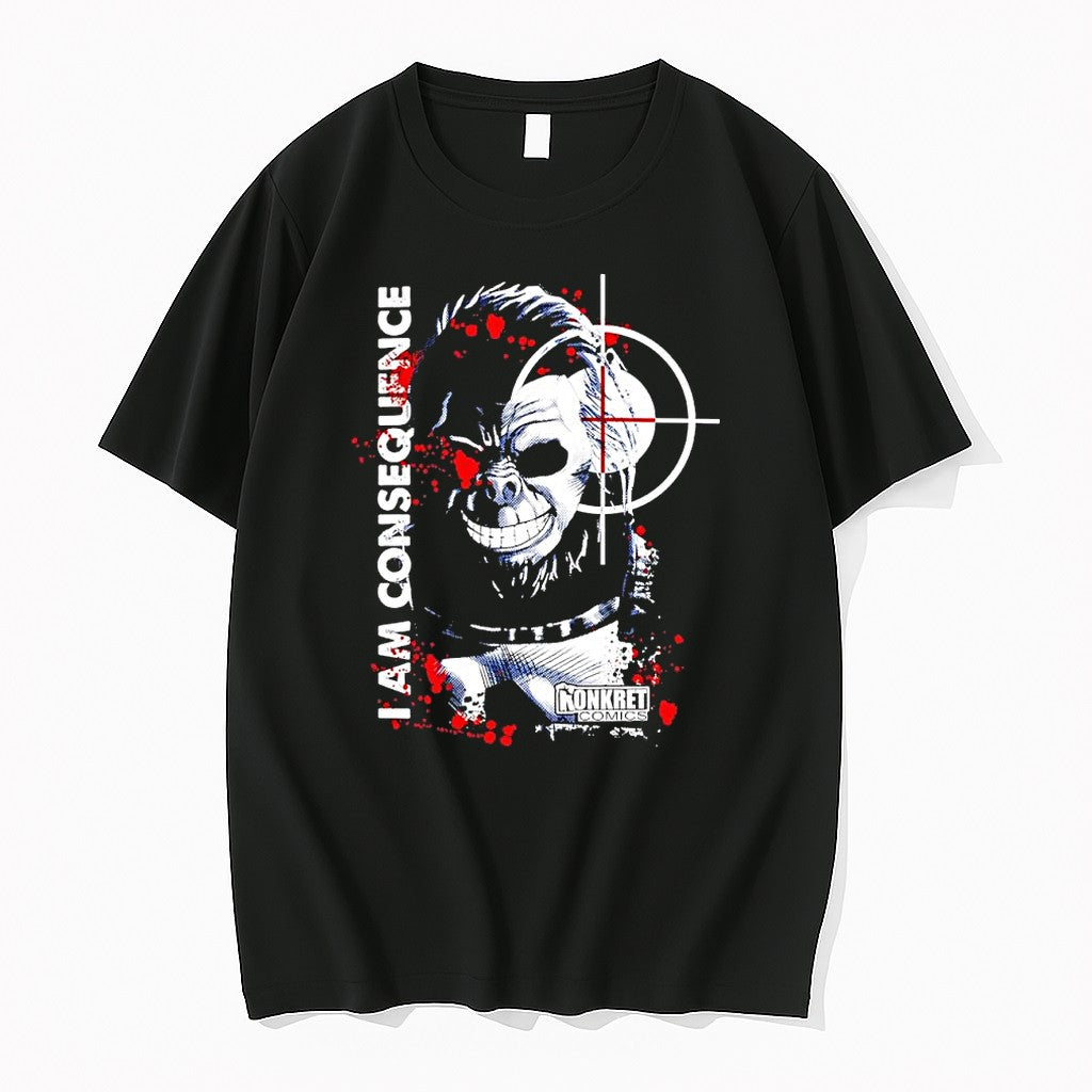 Official I Am Consequence Gorilla Skull Target Konkret Comics T Shirts Jpg Unisex T-shirt, Sweatshirt, Hoodie, Long Sleeve Tee - T-Shirt, Sweatshirt, Hoodie
