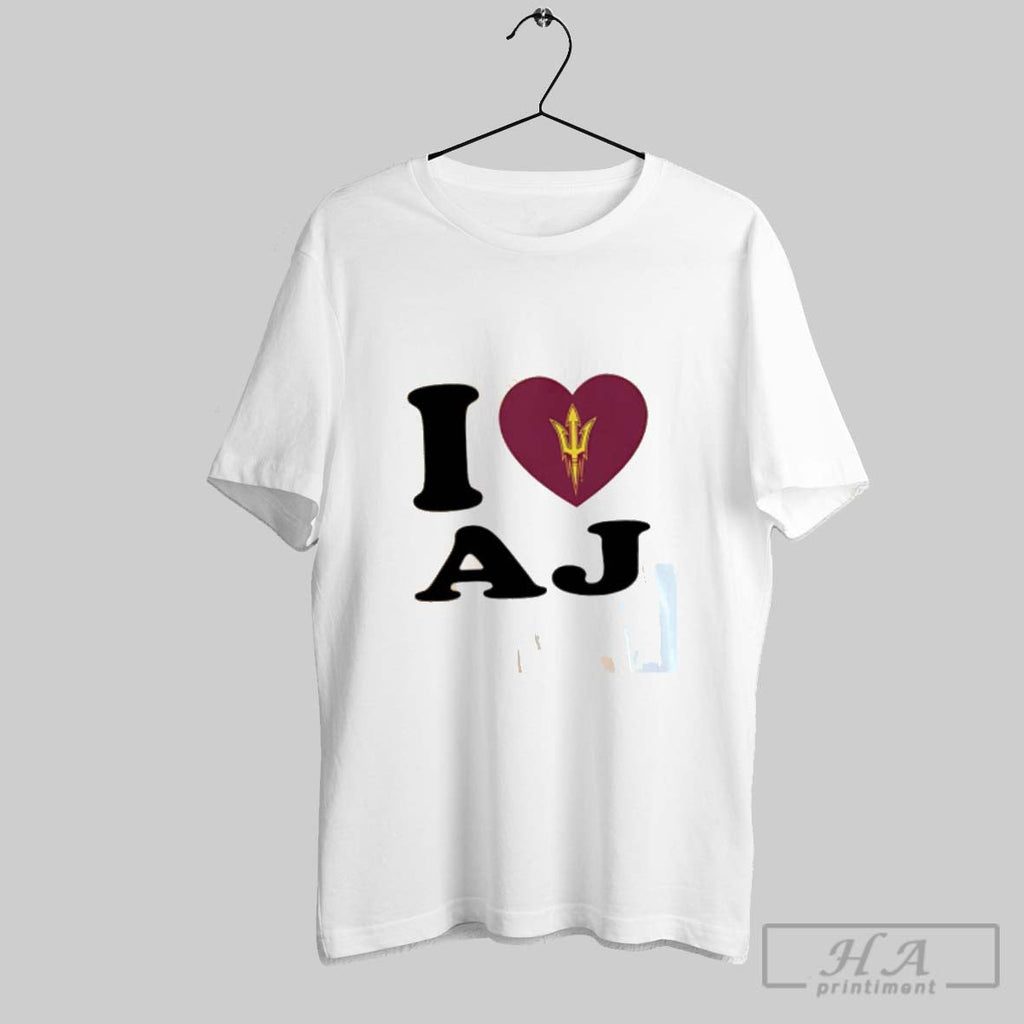 Official I Love Aj Aaron Ia Arizona State Sun Devils Unisex T-shirt, Sweatshirt, Hoodie, Long Sleeve Tee - T-Shirt, Sweatshirt, Hoodie