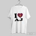 Official I Love Aj Aaron Ia Arizona State Sun Devils Unisex T-shirt, Sweatshirt, Hoodie, Long Sleeve Tee - T-Shirt, Sweatshirt, Hoodie