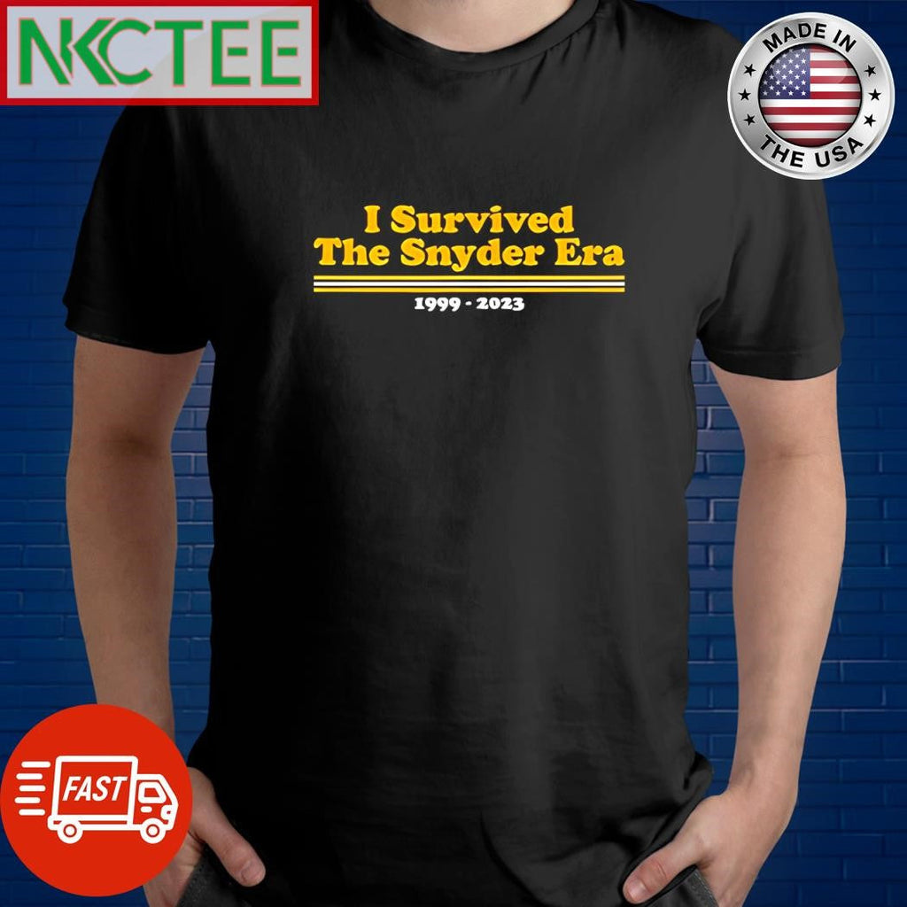 Official I survived The Snyder Era 1999 2023 shirt Unisex T-shirt, Sweatshirt, Hoodie, Long Sleeve Tee - T-Shirt, Sweatshirt, Hoodie