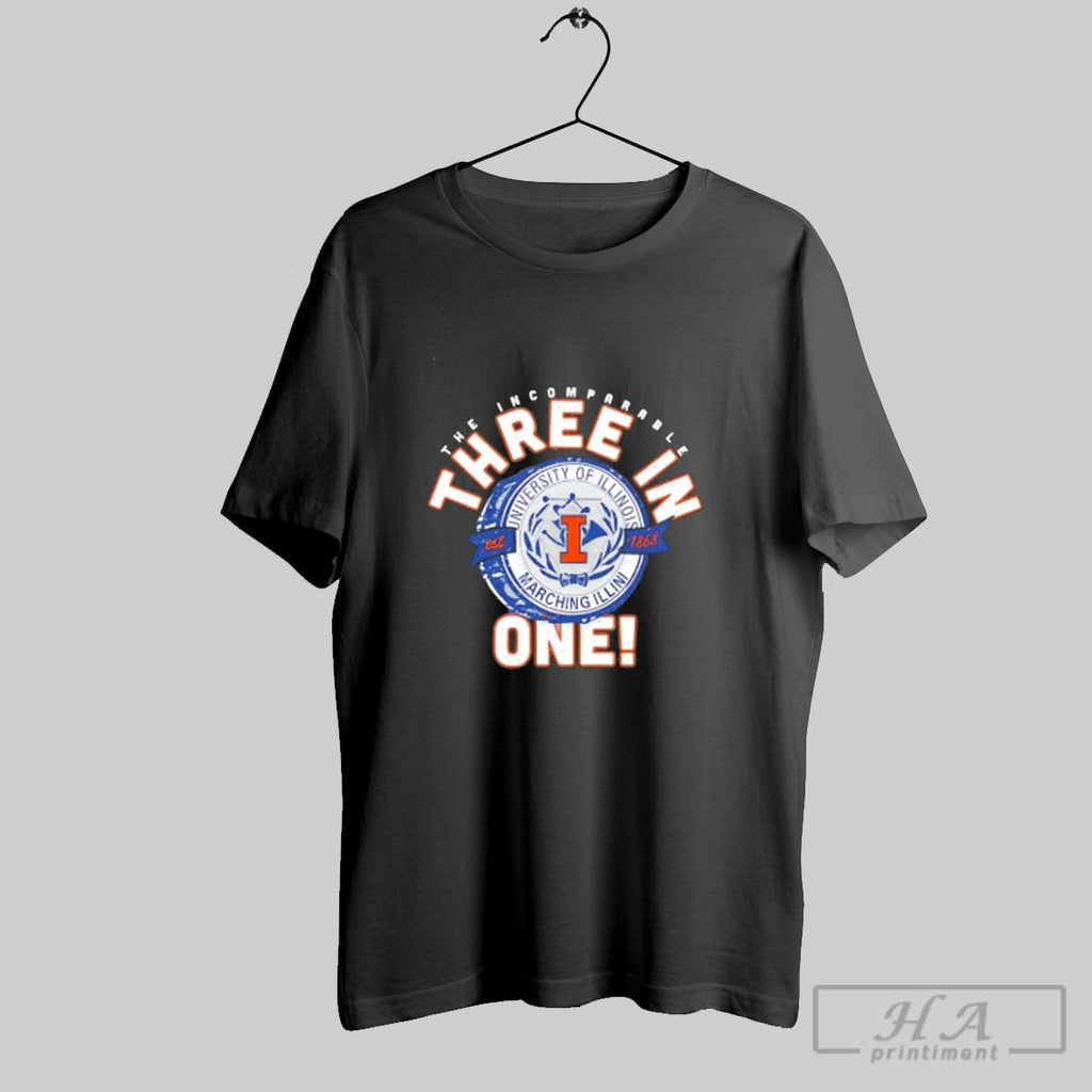 Official Illinois Fighting Illini Three In One The Incomparable Unisex T-shirt, Sweatshirt, Hoodie, Long Sleeve Tee - T-Shirt, Sweatshirt, Hoodie