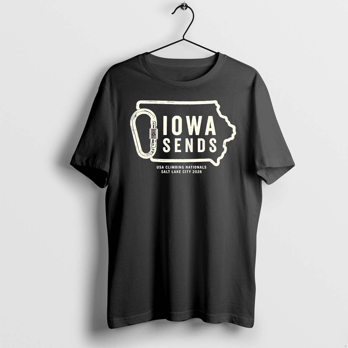 Official Iowa Sends Usa Climbing Nationals Salt Lake City 2026 State Outline T Shirts Unisex T-shirt, Sweatshirt, Hoodie, Long Sleeve Tee - T-Shirt, Sweatshirt, Hoodie