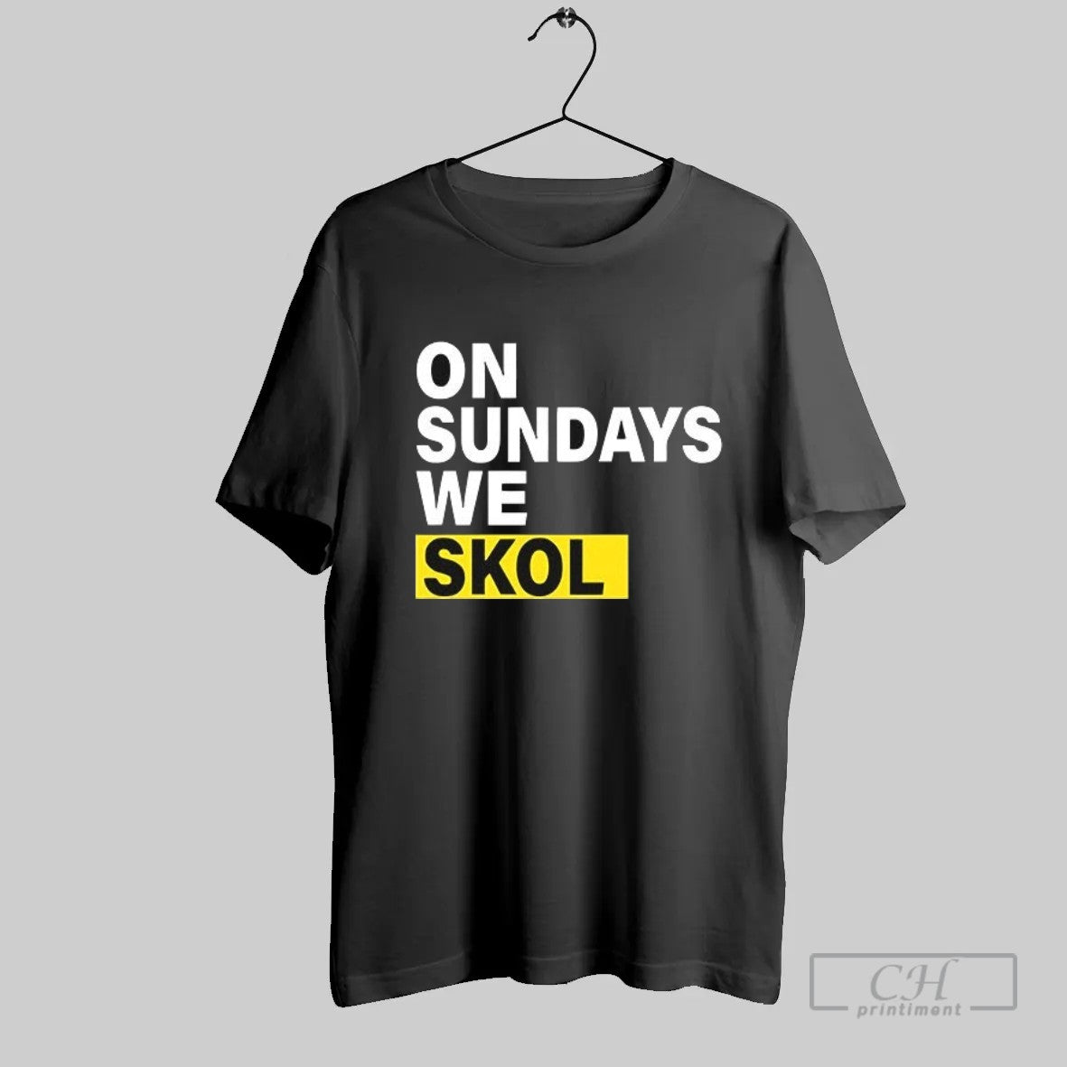 Official J J Mccarthy On Sundays We Skol T Shirt Unisex T-shirt, Sweatshirt, Hoodie, Long Sleeve Tee - T-Shirt, Sweatshirt, Hoodie