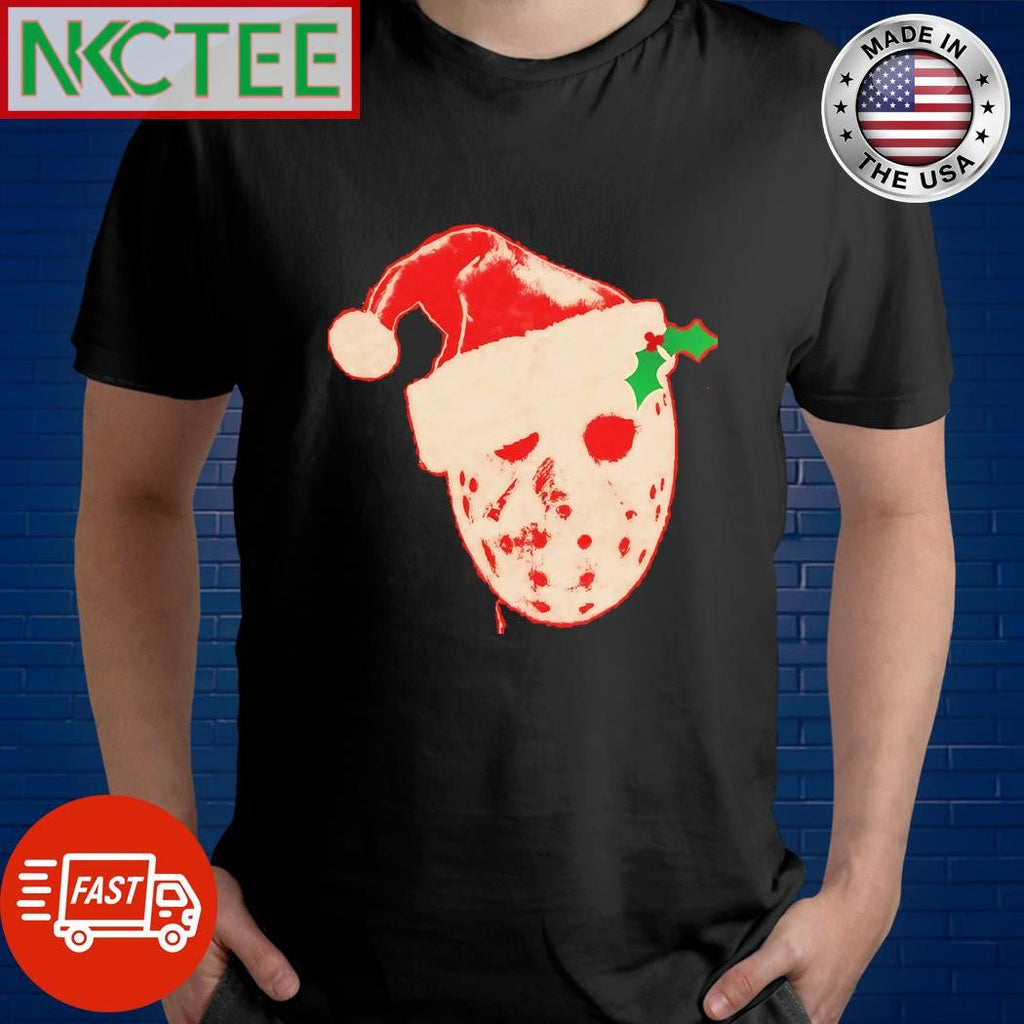 Official Jason Voorhees wear Santa hat head Christmas shirt Unisex T-shirt, Sweatshirt, Hoodie, Long Sleeve Tee - T-Shirt, Sweatshirt, Hoodie